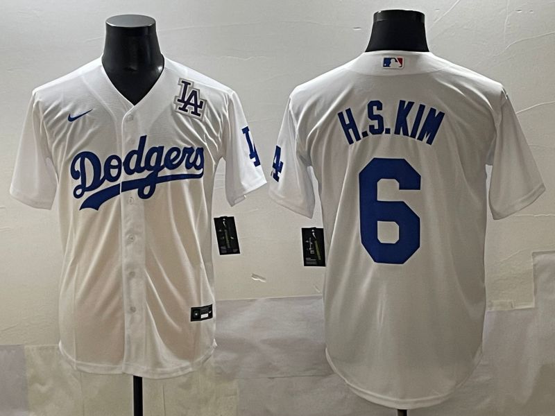 Men 2025 Los Angeles Dodgers 6 H.S.Kim White Game Nike MLB Jersey style 11